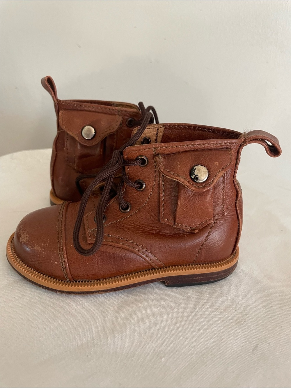 Mikoleon Heirloom Classic Brown Leather Ankle Boots Toddler Size 7/7.5 EU 23